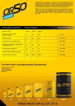 Моторное масло "Orso Maxx 5W-30"