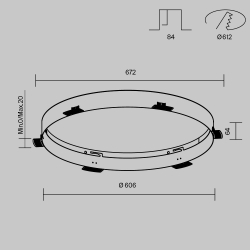 Рамка для встраиваемого светильника Maytoni Downlight DLA032-TRS90-W