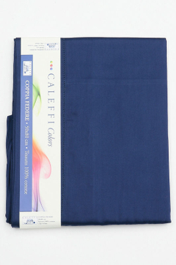 Простыня на резинке 200x200 Сaleffi Raso Tinta Unito с бордюром сатин темно-синяя Италия