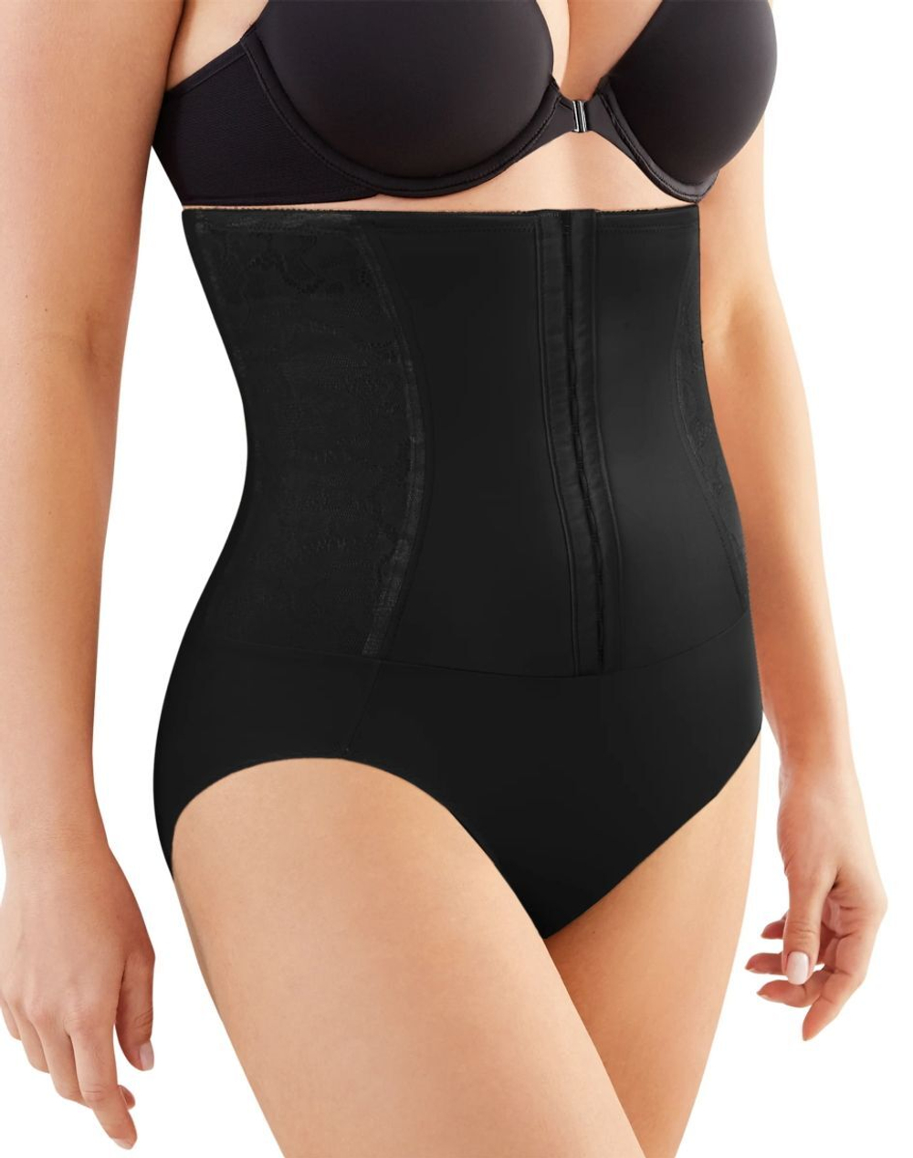 Корректирующие трусики с фронтальной застежкой на крючках (Размер: XXL) (Цвет: черный)