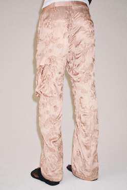 ZARA БРЮКИ КАРГО С ВЫШИВКОЙ — ZW COLLECTION, РОЗОВЫЙ