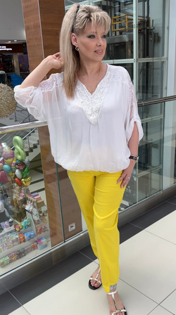 Двойной итальянский блузон с кружевами