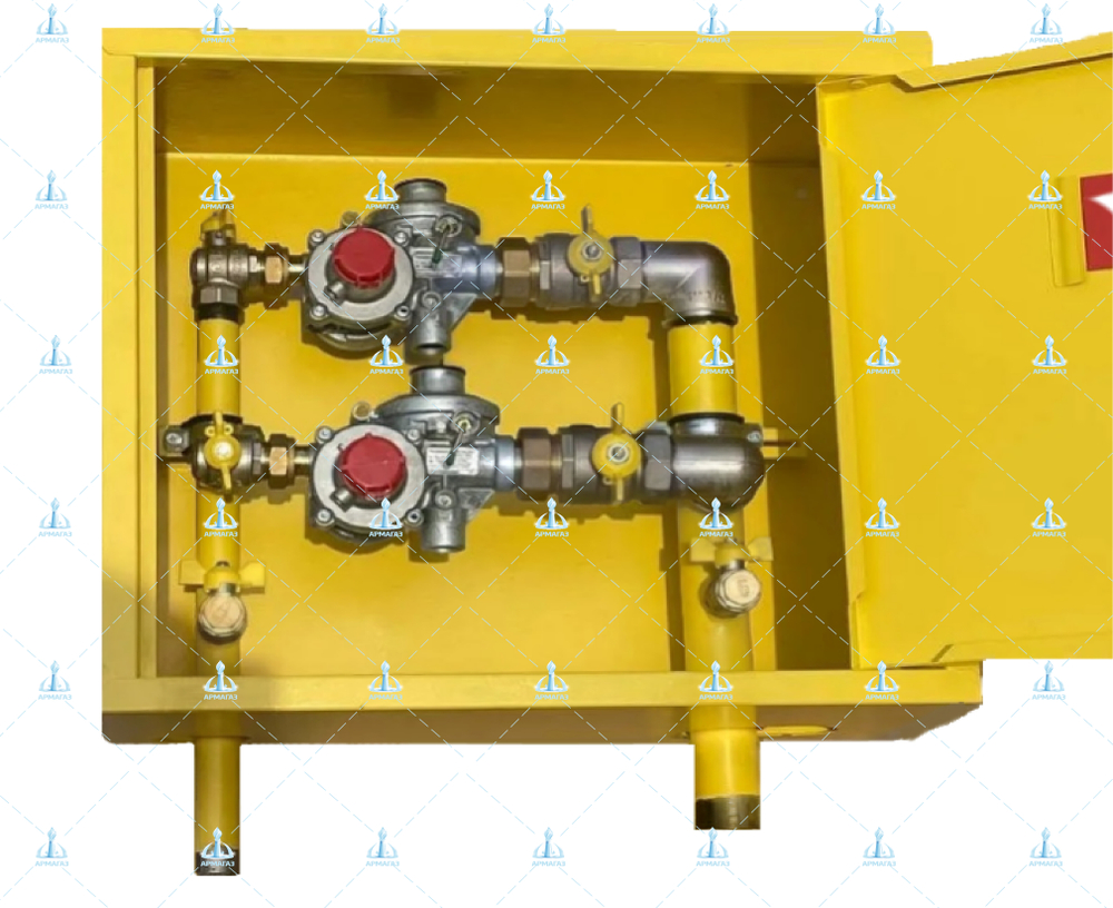 Шкафной газораспределительный пункт ГРПШ-ОХТА-RF-10-2-НН-П3 (желтый)