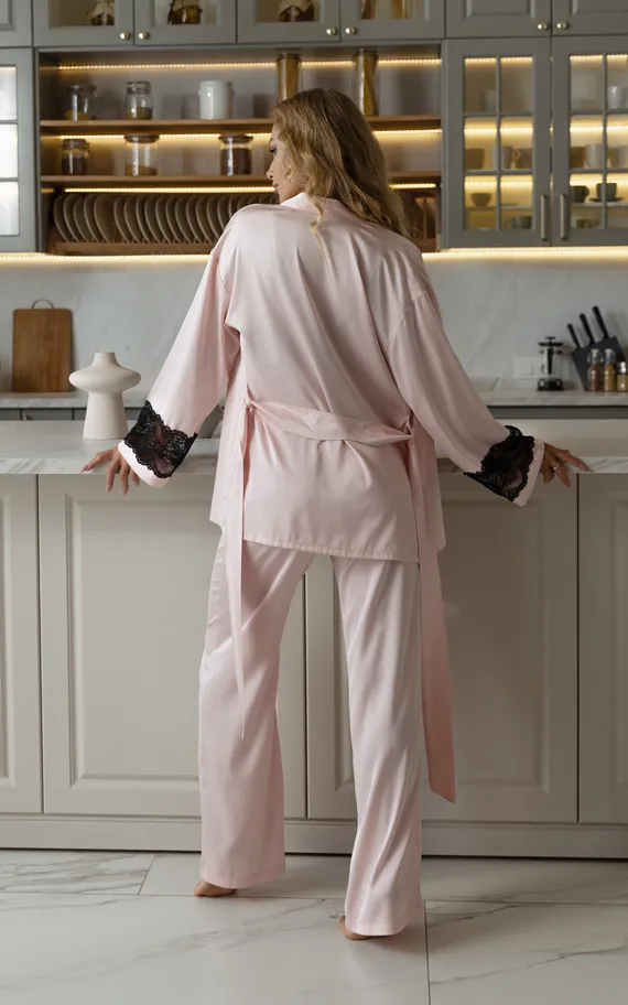 7235 комплект брюки, лиф и накидка светло-розового цвета