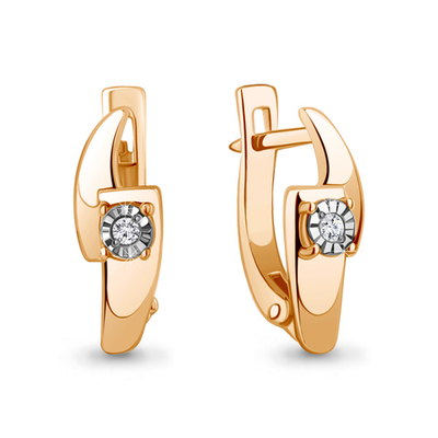 941794к Серьги из Золота с бриллиантами из коллекции "Иллюзия"