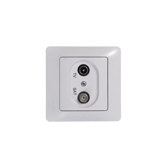 Розетка телевизионная оконечная TV/SAT 1-м СП Glossa 1дБ механизм бел. SE GSL000197