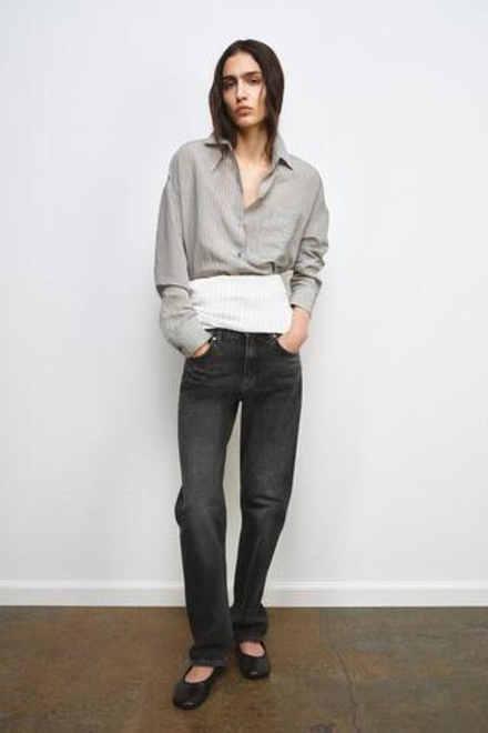 ZARA РУБАШКА СВОБОДНОГО КРОЯ В ПОЛОСКУ — ZW COLLECTION, РАЗНОЦВЕТНЫЙ