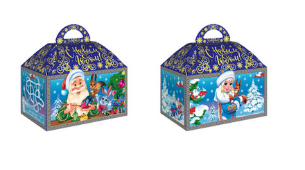 Упаковка "Ларец малый Дед Мороз и Снегурочка" 900гр