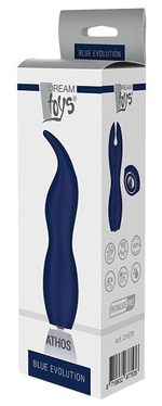Синий клиторальный стимулятор ATHOS - 13 см. (Цвет: синий)