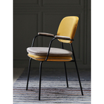 Стул с подлокотниками pea, велюр, желтый/бежевый