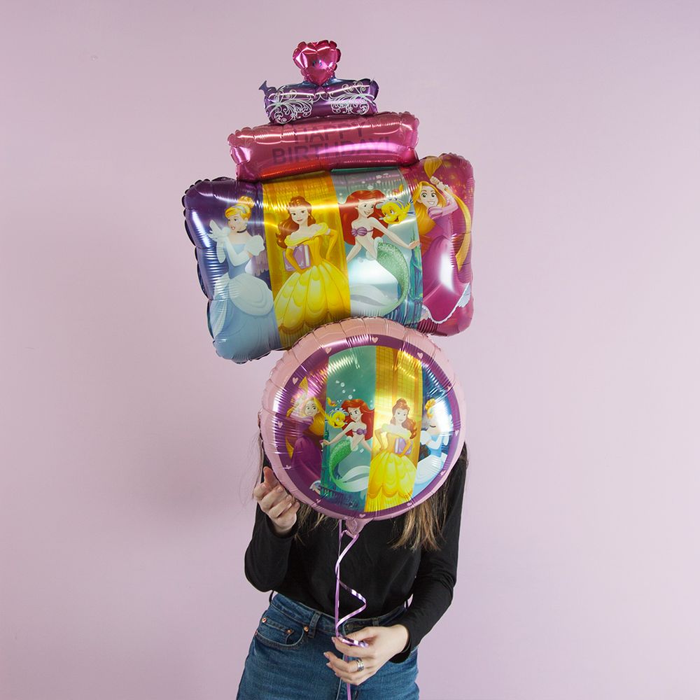 Шар (18''/46 см) Круг, Принцессы Диснея, 1 шт.