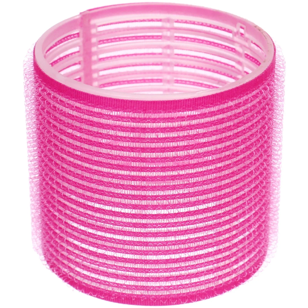 Бигуди липучки, 6шт., однотонные, фуксия, d-6,3см