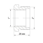 Футорка 2'' - 1'' нар/вн VRT® никель