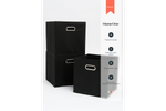 Набор складных коробок для хранения Home One, 30х30х30см, 3шт, металл. ручки, черный