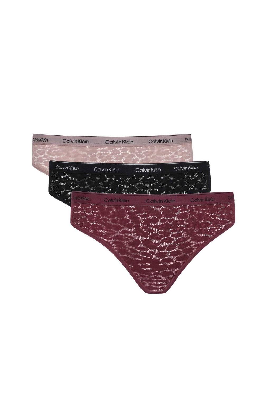 Кружевное трусики-бразилианки 3 шт. Calvin Klein Underwear - разноцветная(000QD5225E)