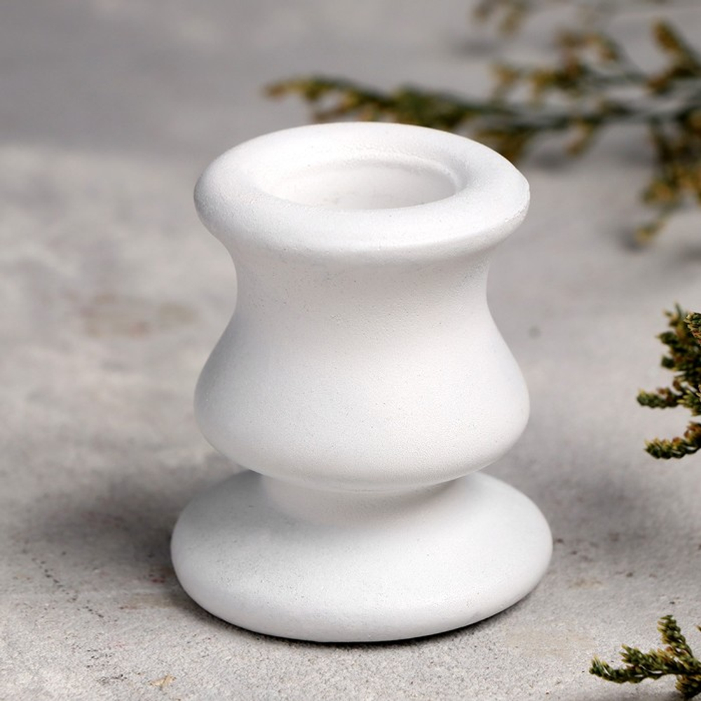 Подсвечник на 1 свечу «Классик», 6×5.5 см, белый