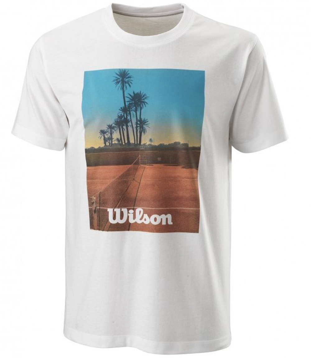 Футболка мужская теннисная Wilson Scenic Tech Tee M - white