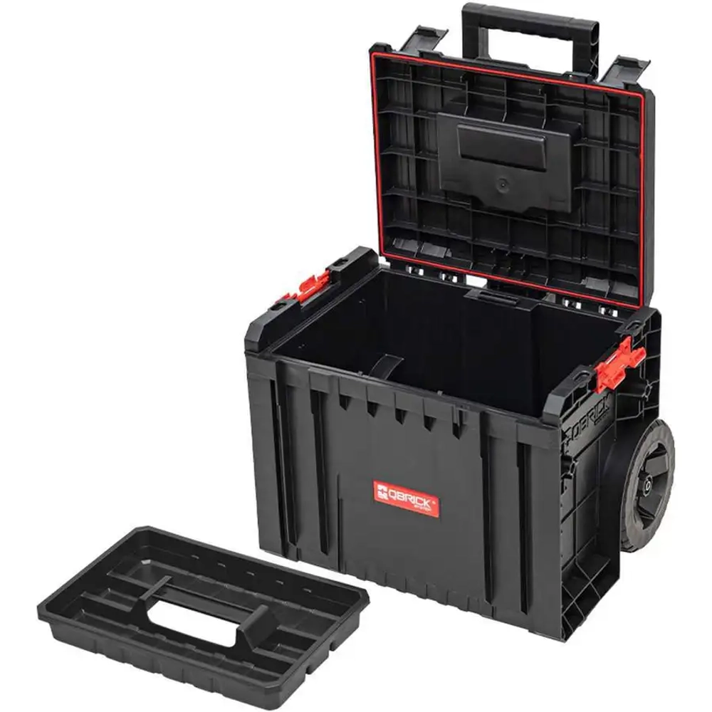 Ящик для инструмента System PRO Cart 2.0, колеса, телескоп. ручка, пласт. защелки QBRICK SKRWQCPRO2CZAPG001