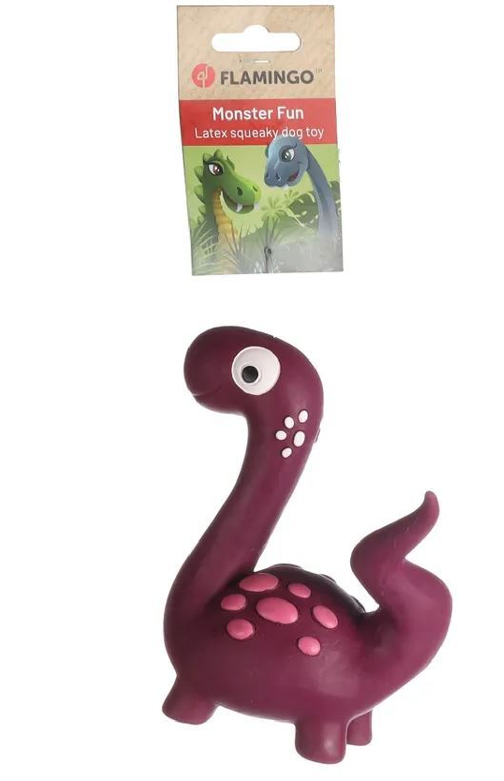 Игрушка для собак Flamingo "Динозавр" S 5х10,5х11,3 см, латекс, фиолетовый