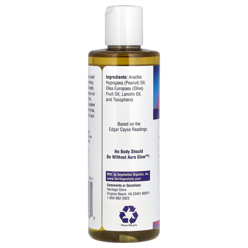 Heritage Store, Aura Glow, масло для тела и массажа, без запаха, 240 мл (8 жидк. унций)