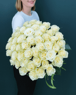 Роза белая 51шт Мондиаль(00440)