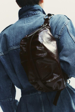 ZARA СУМКА ЧЕРЕЗ ПЛЕЧО С БАХРОМОЙ, БОРДОВО-КРАСНЫЙ