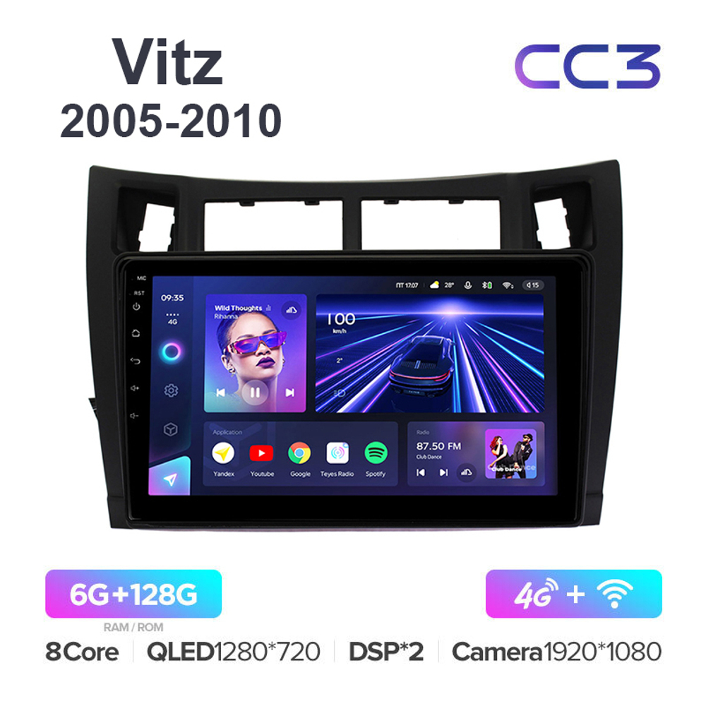 Teyes CC3 9"для Toyota Vitz 2005-2010