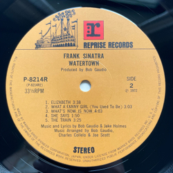 Винтажная виниловая пластинка LP Frank Sinatra Watertown (Япония 1972) (Оби)