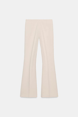 ZARA БРЮКИ FLARE С БОКОВЫМИ ШВАМИ, ЭКРЮ