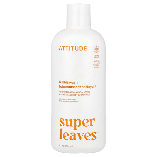 ATTITUDE, Super Leaves®, пенка для стирки, цветы апельсина и эвкалипт, 473 мл (16 жидк. унций)