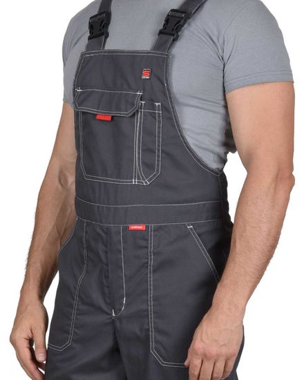 Полукомбинезон "Сириус-Фаворит-Люкс" (т.серый/серый/красный)