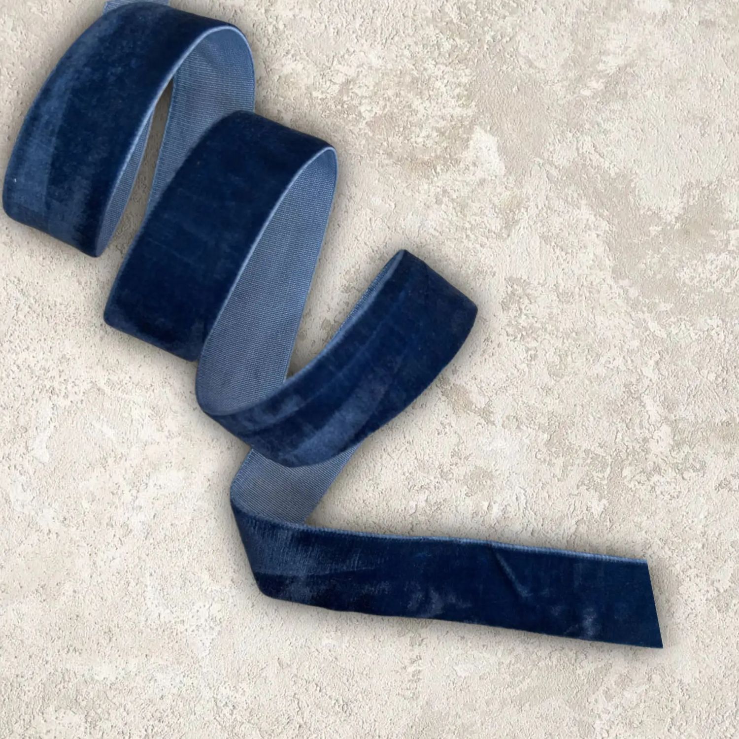 лента бархатная 2см,синий (1метр)