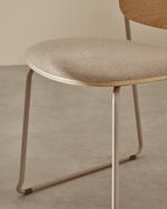 Стул La Forma (ex Julia Grup) Meli с сиденьем из бежевого шенилла и бежевыми металлическими ножками