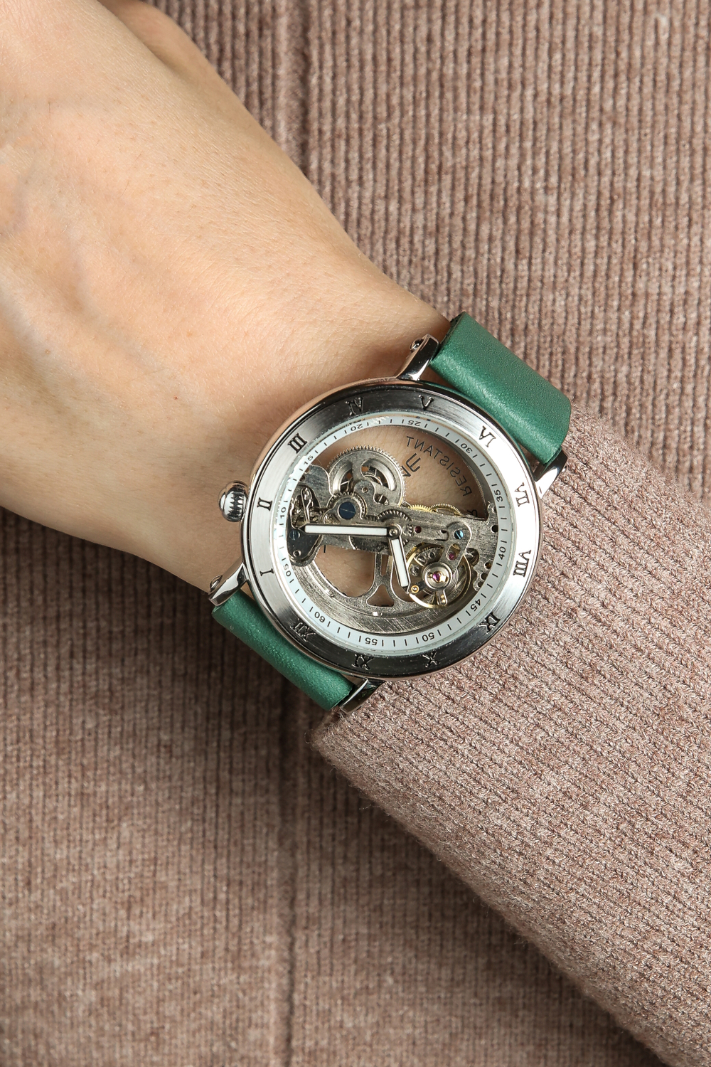 Часы скелетоны механические Power Green YOURTIME