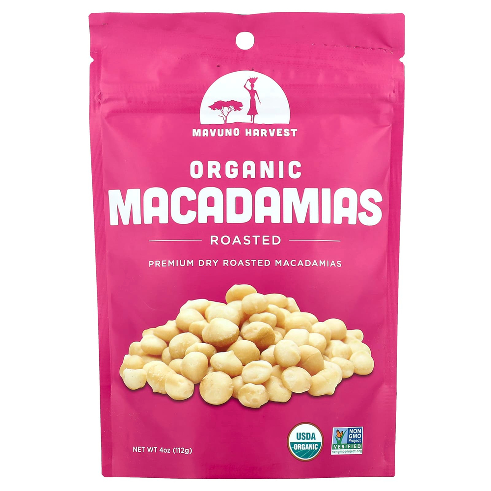 Mavuno Harvest, Органические макадамия, обжаренные, 112 г (4 унции)