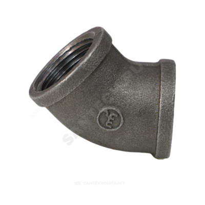 Угольник чугун Ду 20 (3/4") ВР/ВР 45гр Fittex PLUS