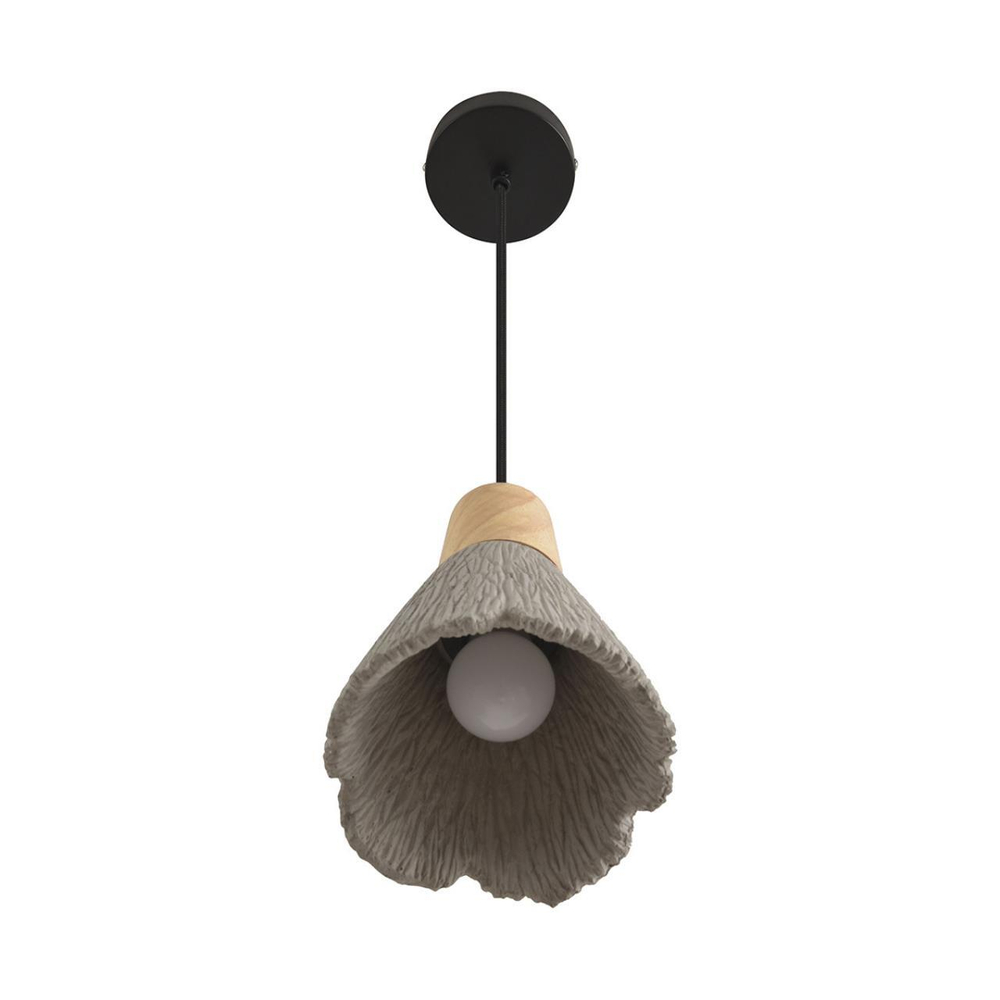 8351/1B SUSPENTIONI черный/серый/бежевый, металл/дерево/цемент Подвес E27 60W 220V EOLIANA