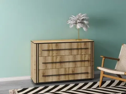 Аэлита Комод Дуб вотан/Черный