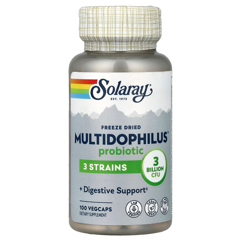 Solaray, сублимированные пробиотики Multidophilus™, 3 млрд КОЕ, 100 растительных капсул