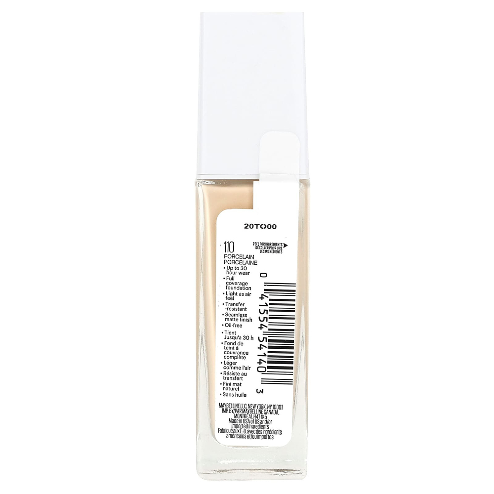 Maybelline, Super Stay, тональная основа для активного ношения, фарфор 110, 30 мл (1 жидк. унц.)