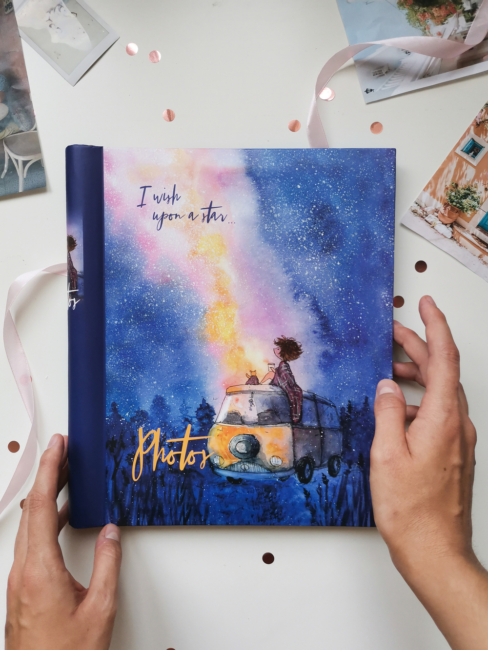 Фотоальбом на 10 магнитных листов 23х28 см, внутр. спираль cosmo sketch Млечный путь