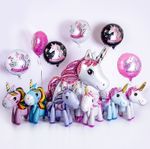 Шар 3D (23''/58 см) Фигура, Единорог, Сиреневый, 1 шт.
