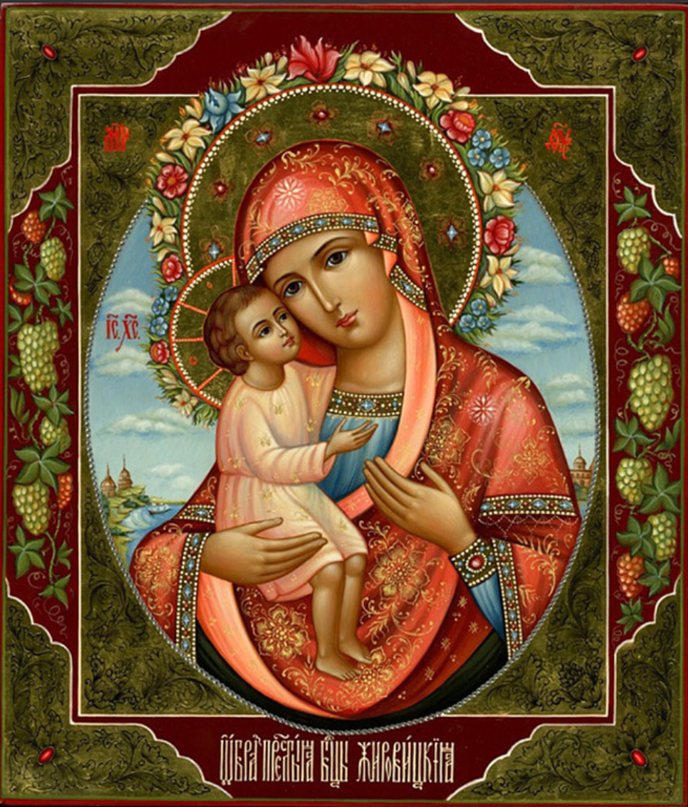 Икона Божией Матери Жировицкая на дереве на левкасе мастерская Иконный Дом