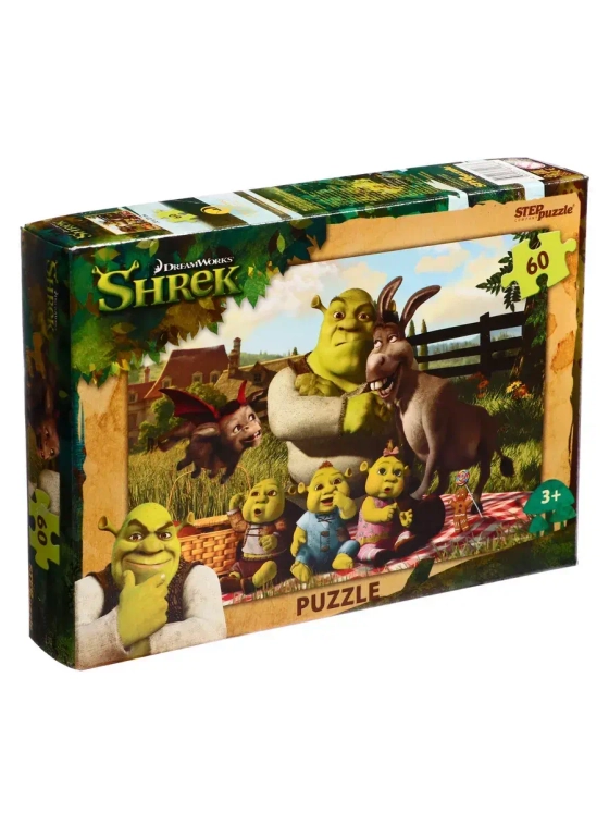 Пазл для детей 3 4 5 лет Шрек 60 элементов