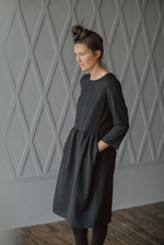 Платье family look взрослое - черно-синее