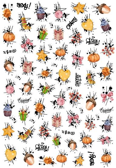 Слайдер-дизайн Crazy Shine Nails mini: Осенние граффити