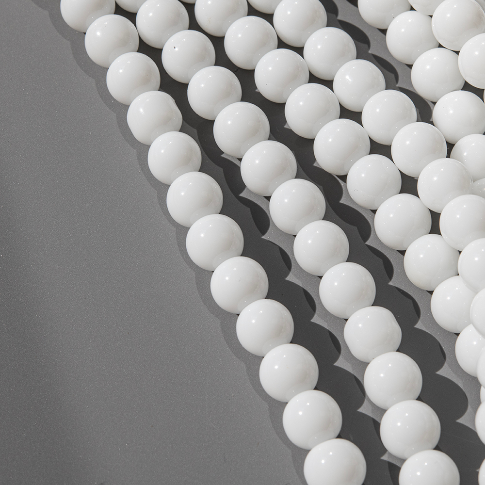 Керамические бусины, белый глянец, шар 8,3мм