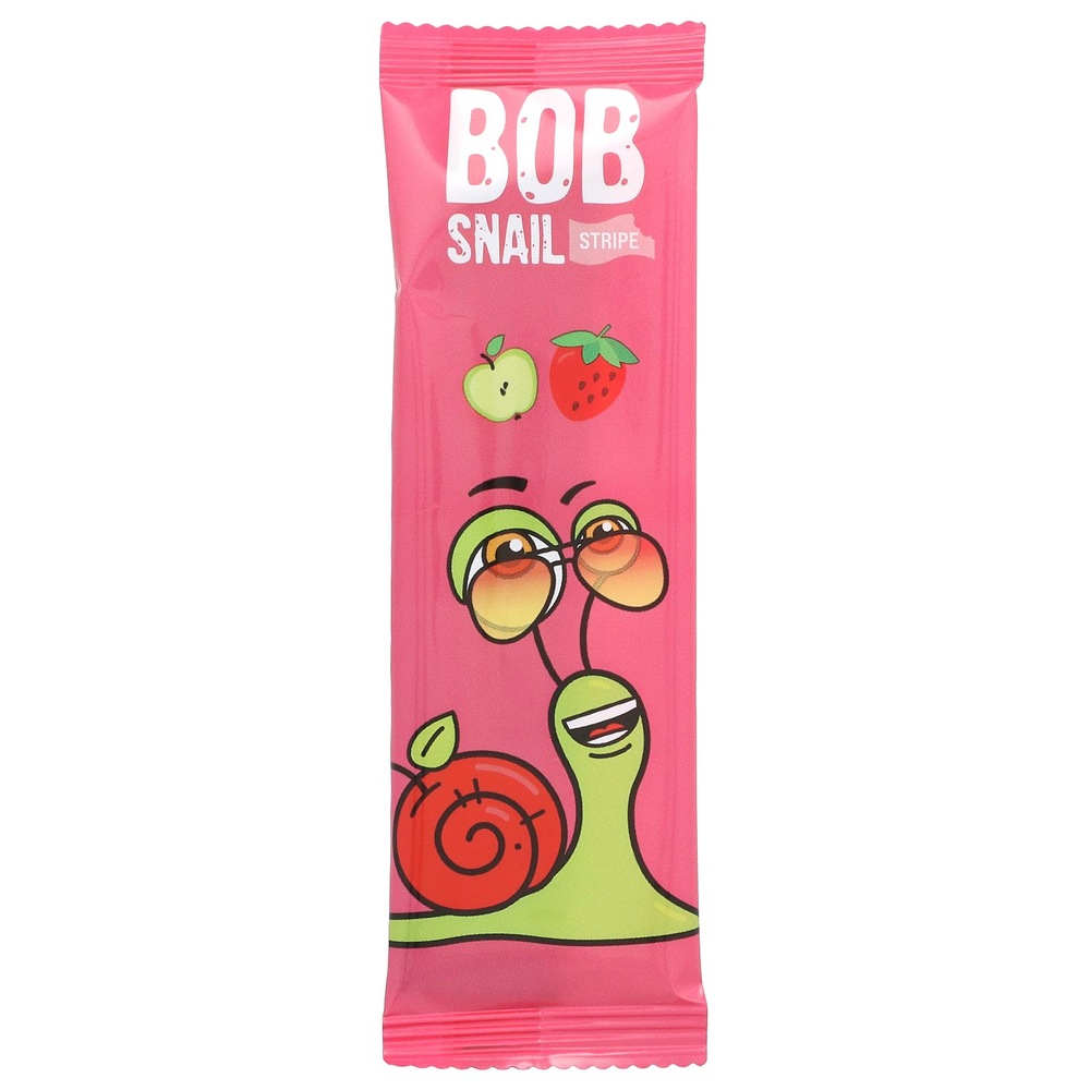 Bob Snail, фруктовая полоска, яблоко и клубника, 6 полосок по 14 г (0,49 унции)