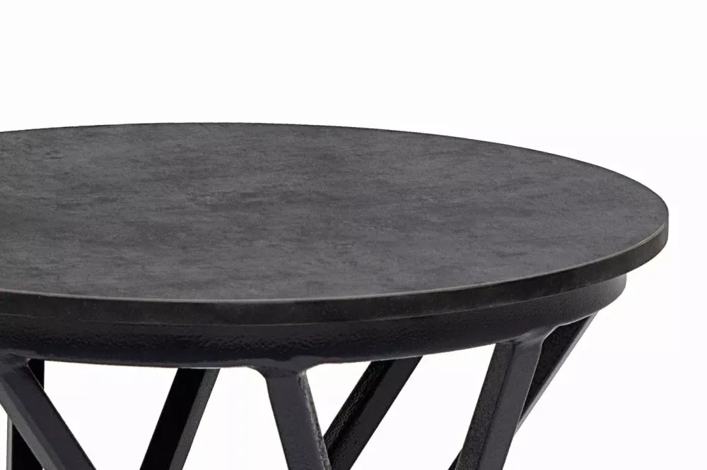 "Сантьяго" журнальный стол из HPL круглый Ø40 H55, каркас из стали темно-серый (RAL 7024), цвет столешницы "1523"