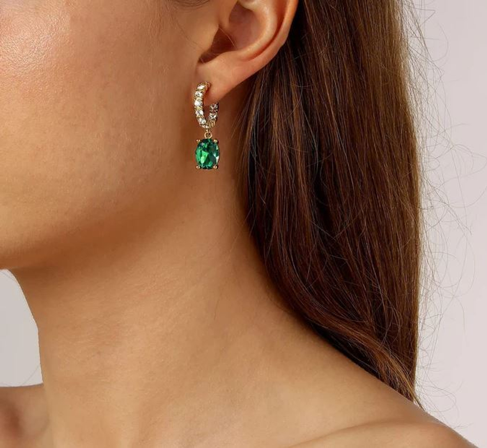 Серьги Dyrberg Kern BARBARA SG EMERALD GREEN /GOLDEN 430125